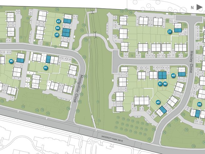 Site plan, 2 bedroom houses - artist's impression subject to change