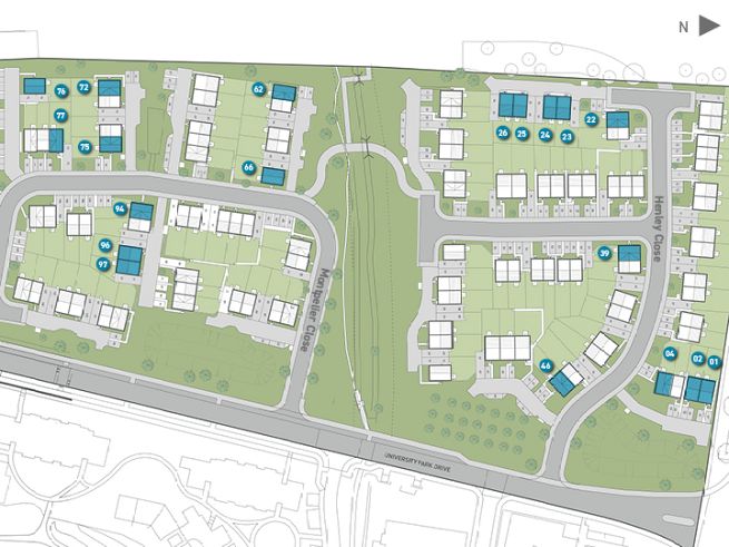 Site plan, 3 bedroom houses - artist impression subject to change