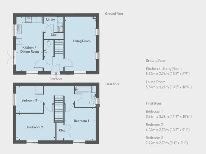 Floor plan 3 bedroom house - artist's impression subject to change