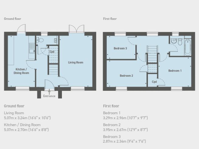 Floor plan 3 bedroom house - artist's impression subject to change