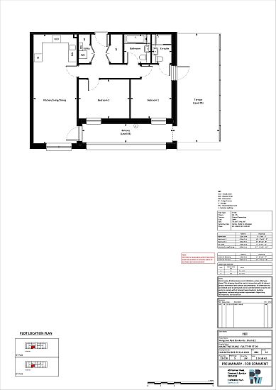 Floor plan 2 bedroom apartment - artist's impression subject to change
