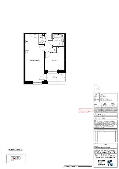 Floor plan 1 bedroom apartment - artist's impression subject to change
