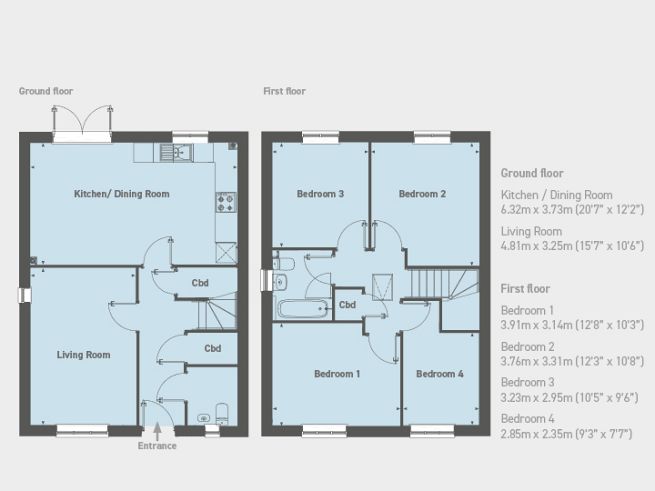 Floor plan 4 bedroom house - artist's impression subject to change