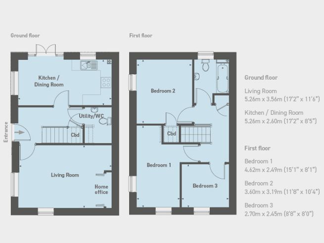 Floor plan 3 bedroom house - artist's impression subject to change