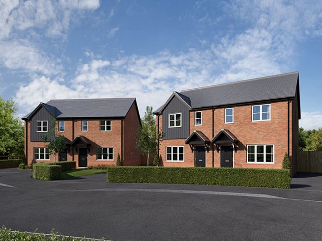 3 bedroom houses - artist's impression subject to change. Please note that the above computer generated image is representative of the house type and not the specified plot as some details and materials may vary.