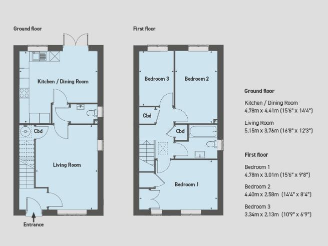 Floor plan, 3 bedroom house  - artist's impression subject to change
