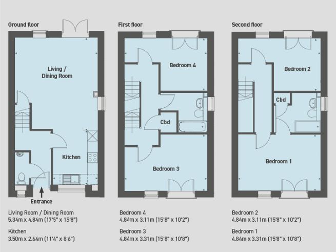 Floor plan, 4 bedroom house - artist's impression subject to change