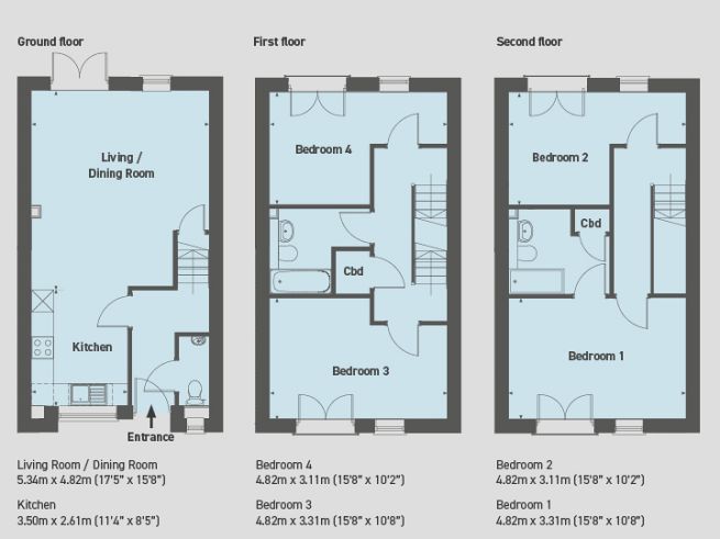 Floor plan, 4 bedroom house - artist's impression subject to change.