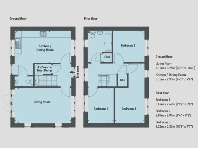 Floor plan, 3 bedroom house - artist's impression subject to change.