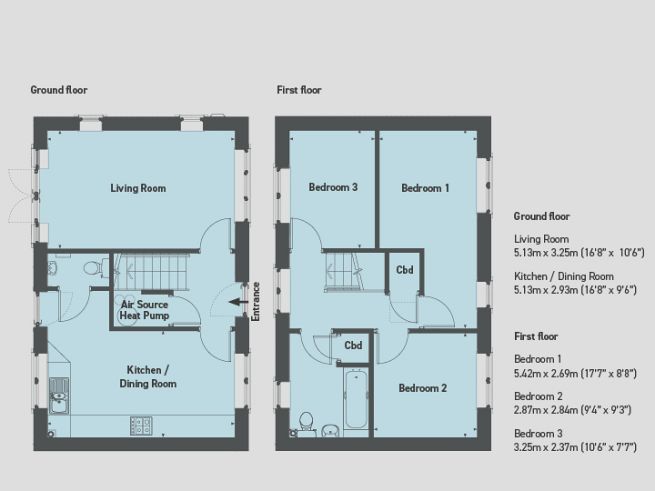 Floor plan, 3 bedroom house - artist's impression subject to change.