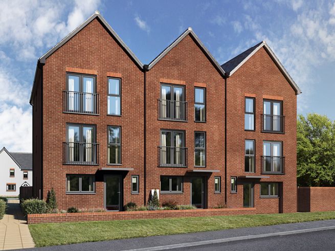 4 bedroom houses - artist's impression subject to change. Please note that the above computer generated image is representative of the house type and not necessarily the specified plot as some details and materials may vary.