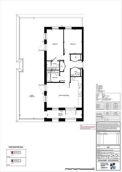 Floor plan, 2 bedroom apartment  - artist's impression subject to change
