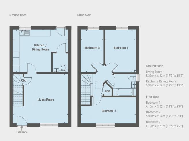 Floor plan, 3 bedroom house - artist's impression subject to change