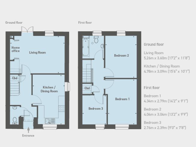 Floor plan, 3 bedroom house  - artist's impression subject to change