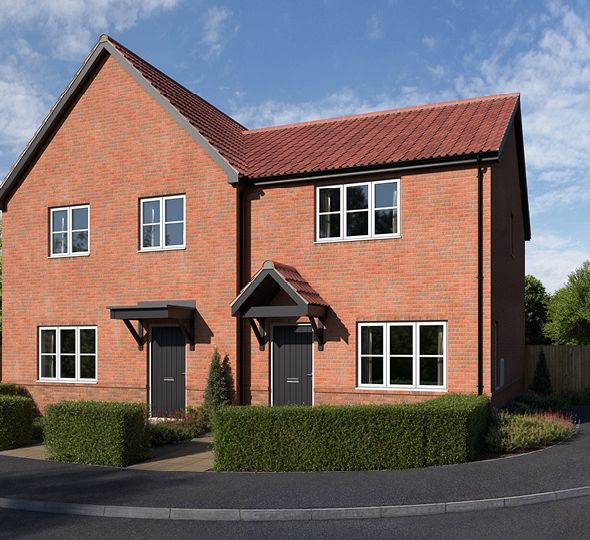 2 bedroom house - artist's impression subject to change. Please note the above computer generated image depicts a typical home at Barton Road, Barlestone and some details, materials, landscaping and levels of ground may vary.