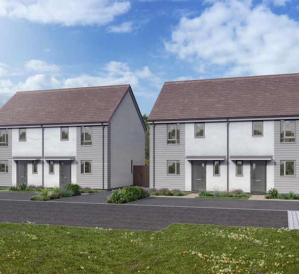 2 bedroom houses - artist's impression subject to change. Please note that the above computer generated image is representative of the house type and not necessarily the specified plot as some details and materials may vary.